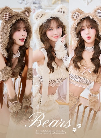 予約-2月中旬頃より順次発送予定】テディベアギンガムファー