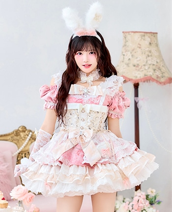 【iLiFE!真守みゅう着用】バロックミューズバニードレス《ハロウィンコスプレ15点セット》【Malymoon/マリームーン】【CS26060-3】