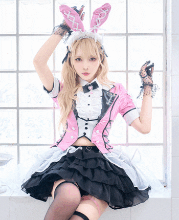 【即日発送】ピンクグリッターバニードレス《オリジナルコスプレ11点セット》【Malymoon/マリームーン】【CS25133】【CS25136】