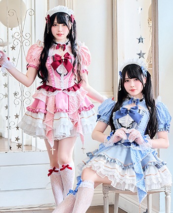 【Mumei着用】-魔法少女-ダマスクローズマジカルプリンセス《ハロウィンコスプレ7点セット》【Malymoon/マリームーン】【CS25102】