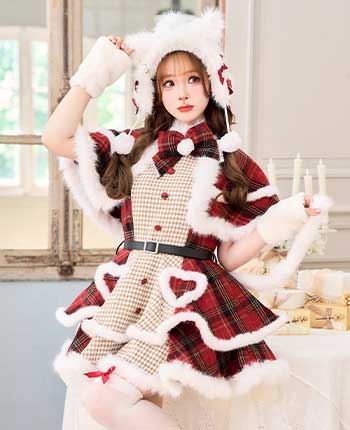 ノエルクラシック千鳥キャットサンタ《クリスマスコスプレ9点セット》【Malymoon/マリームーン】【CS25058】