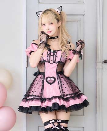 ノワレットハートバレンタインキャット《バレンタインコスプレ8点セット》【Malymoon/マリームーン】【CS25154】