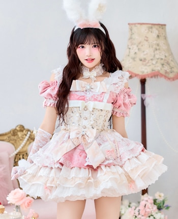 【iLiFE!真守みゅう着用】バロックミューズバニードレス《ハロウィンコスプレ15点セット》【Malymoon/マリームーン】【CS26060-3】