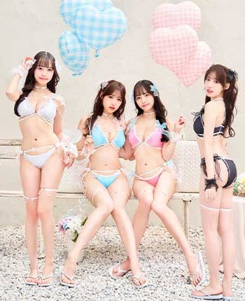 ミストリボンパールチェーンビキニ《レディース水着7点セット》【Malymoon/マリームーン】【SW25004】