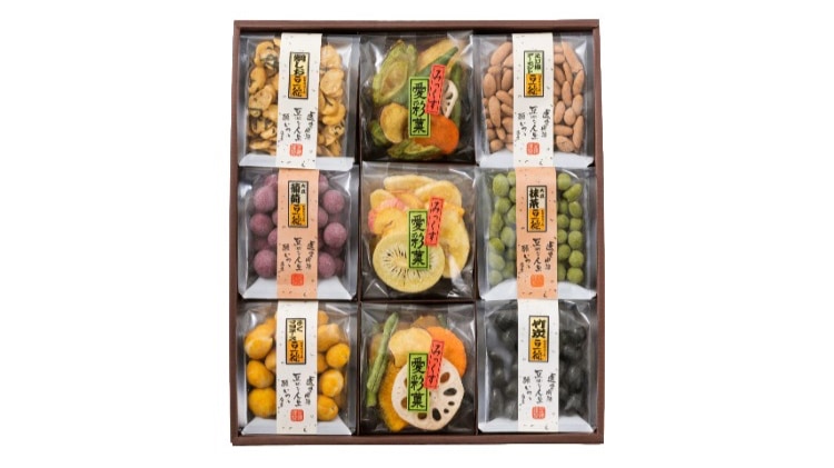 九つの彩｜豆菓子＆野菜果物チップス8種ギフト｜豆徳
