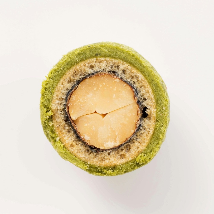 抹茶みるく豆の断面