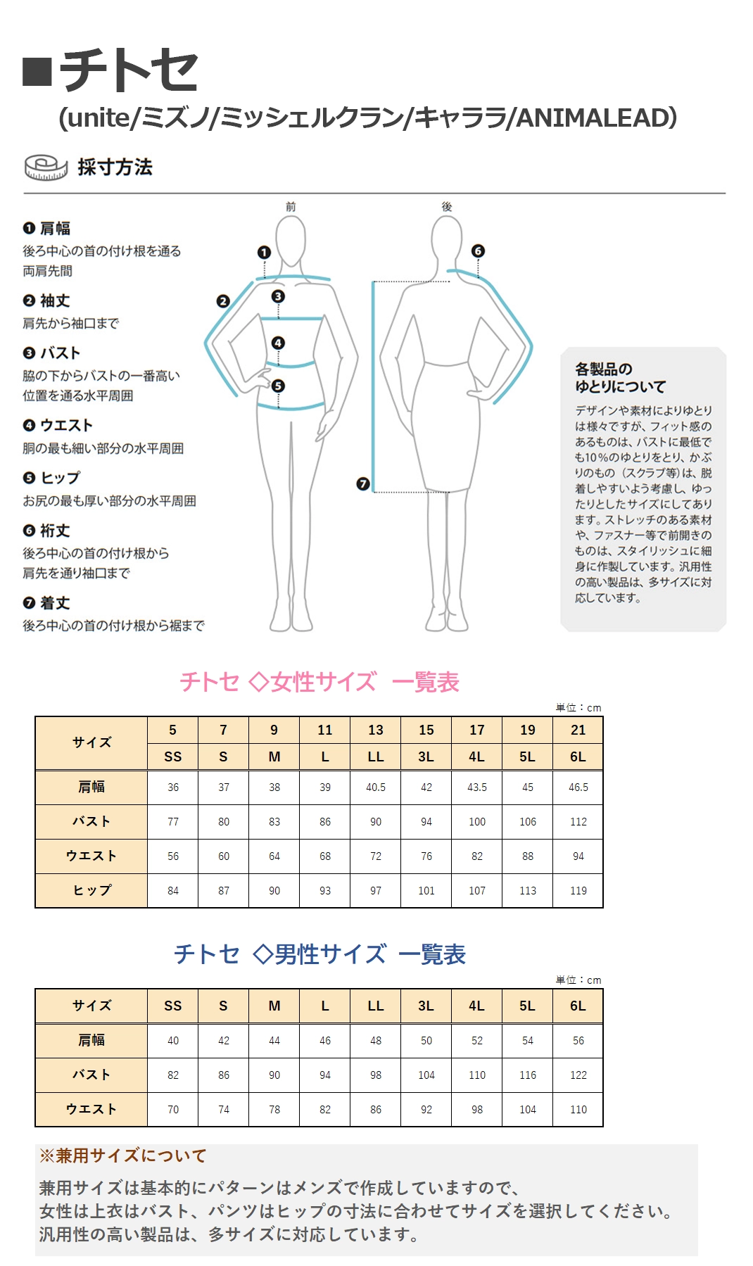 サイズ表 チトセ