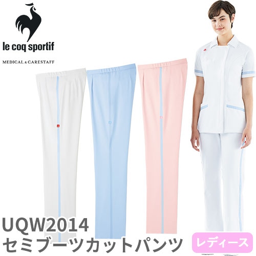 UQW2014 チェックテープ セミブーツカット パンツ