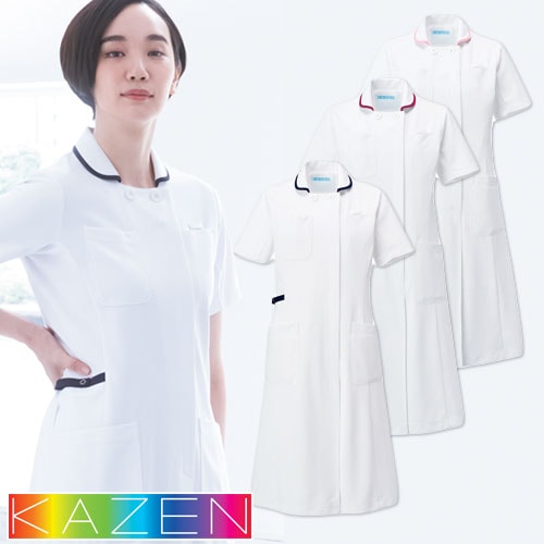 ワンピース 白衣 ナース服 990 KAZEN カゼン 半袖 看護師 ナース