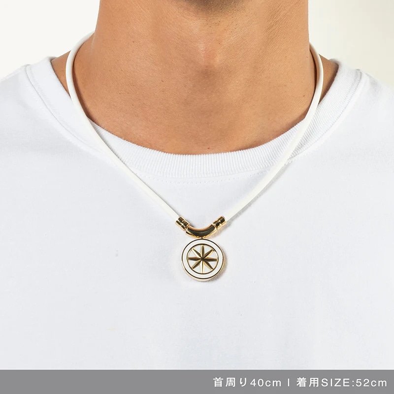 BANDEL 磁気ネックレス Earth White×Gold <br>バンデル ネックレス