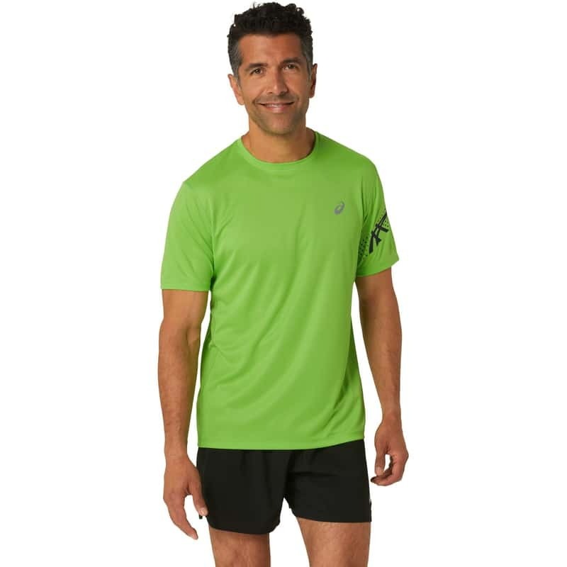アシックス ICON SS TOP 半袖シャツ ELECTRIC LIME/FRENCH BLUE