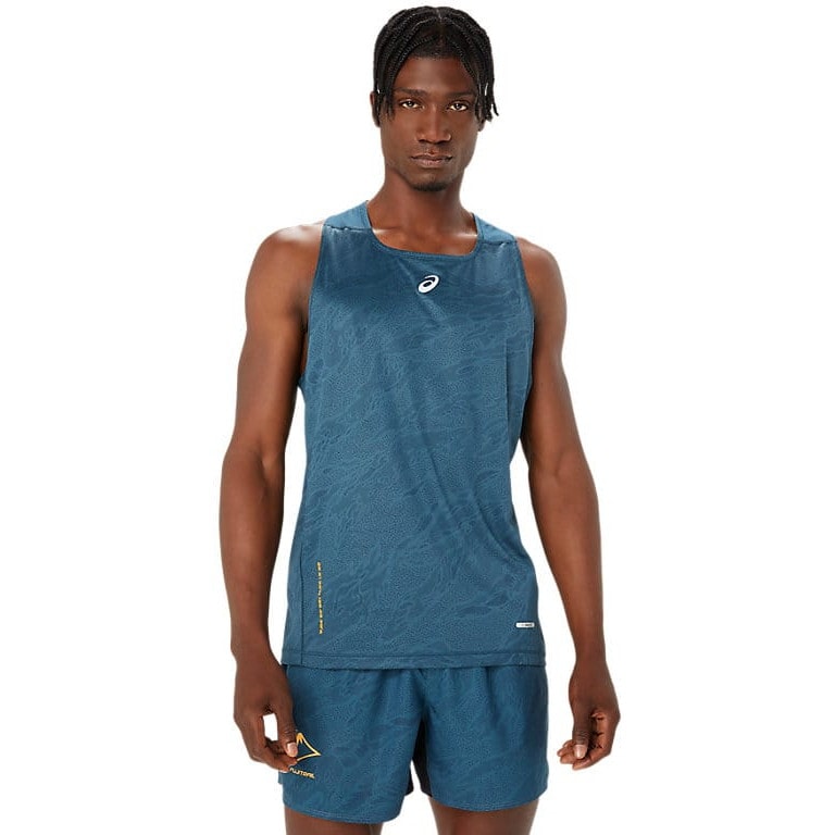 アシックス FUJITRAILシングレット ウェア マグネティックブルー