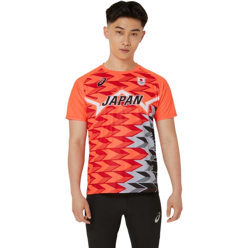 asics 陸上 日本代表 オーセンティックシャツ Tシャツ ユニフォーム L アシックス 陸上日本代表オーセンティック半袖シャツ サンライズ