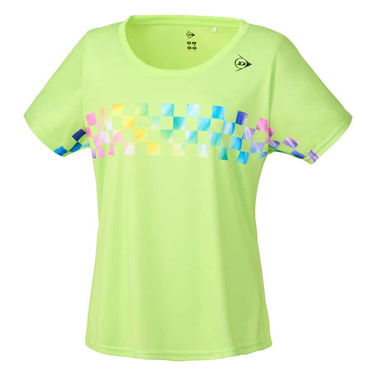 dunlopテニス、バドミントンTシャツ L グリーン ダンロップ テニス