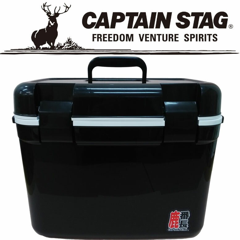 キャプテンスタッグ クーラーボックス ブラック CAPTAIN STAG COOLER