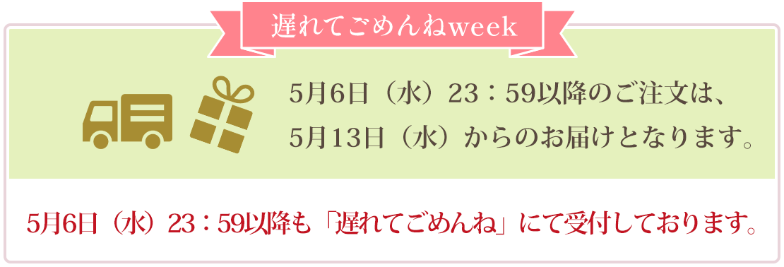 遅れてごめんねweek
