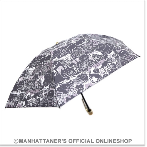晴雨兼用折りたたみ傘　「群集猫」-マンハッタナーズ オフィシャル オンライン ショップ