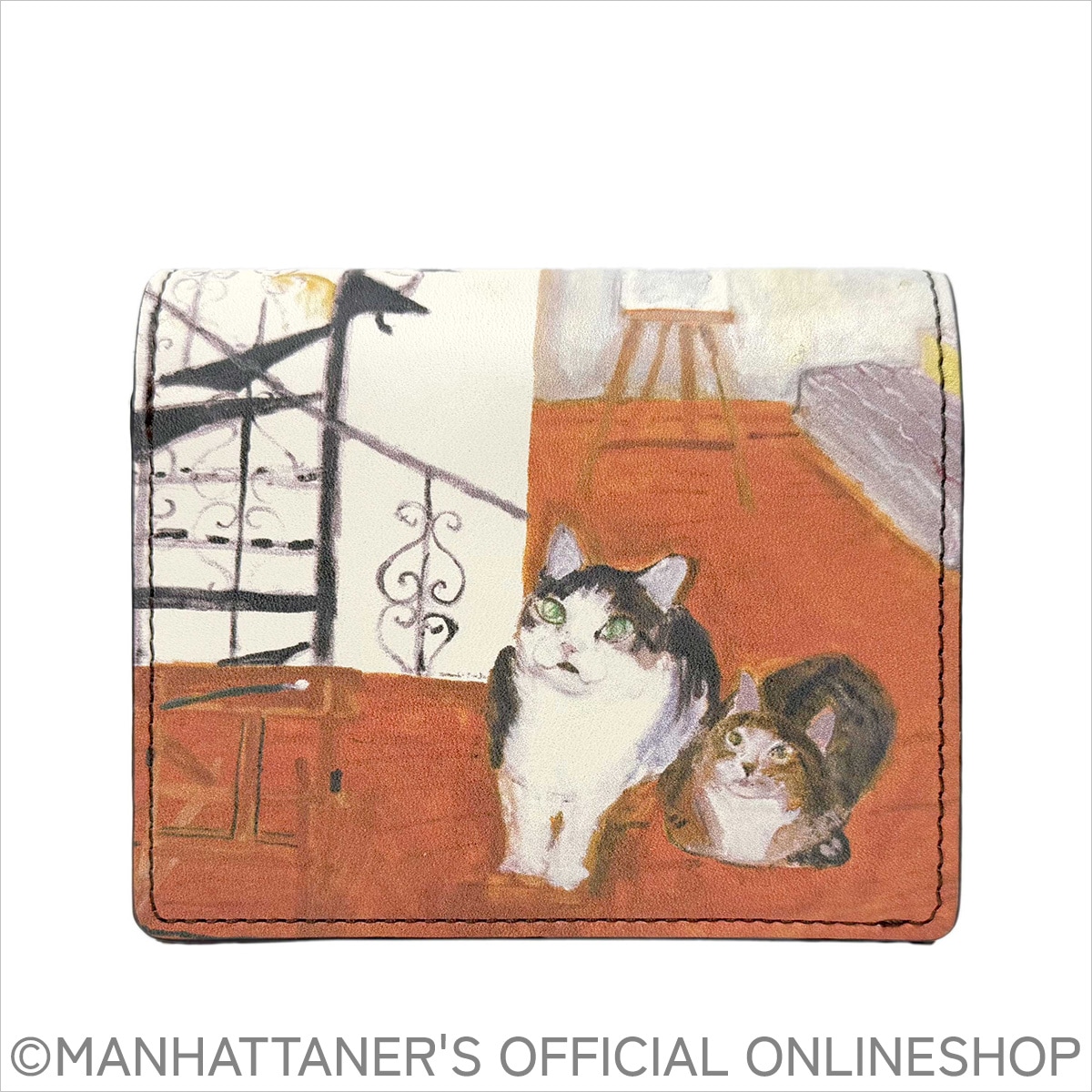 トップパース 二つ折りパース 中ボックスタイプ「猫の絵を描く仕事