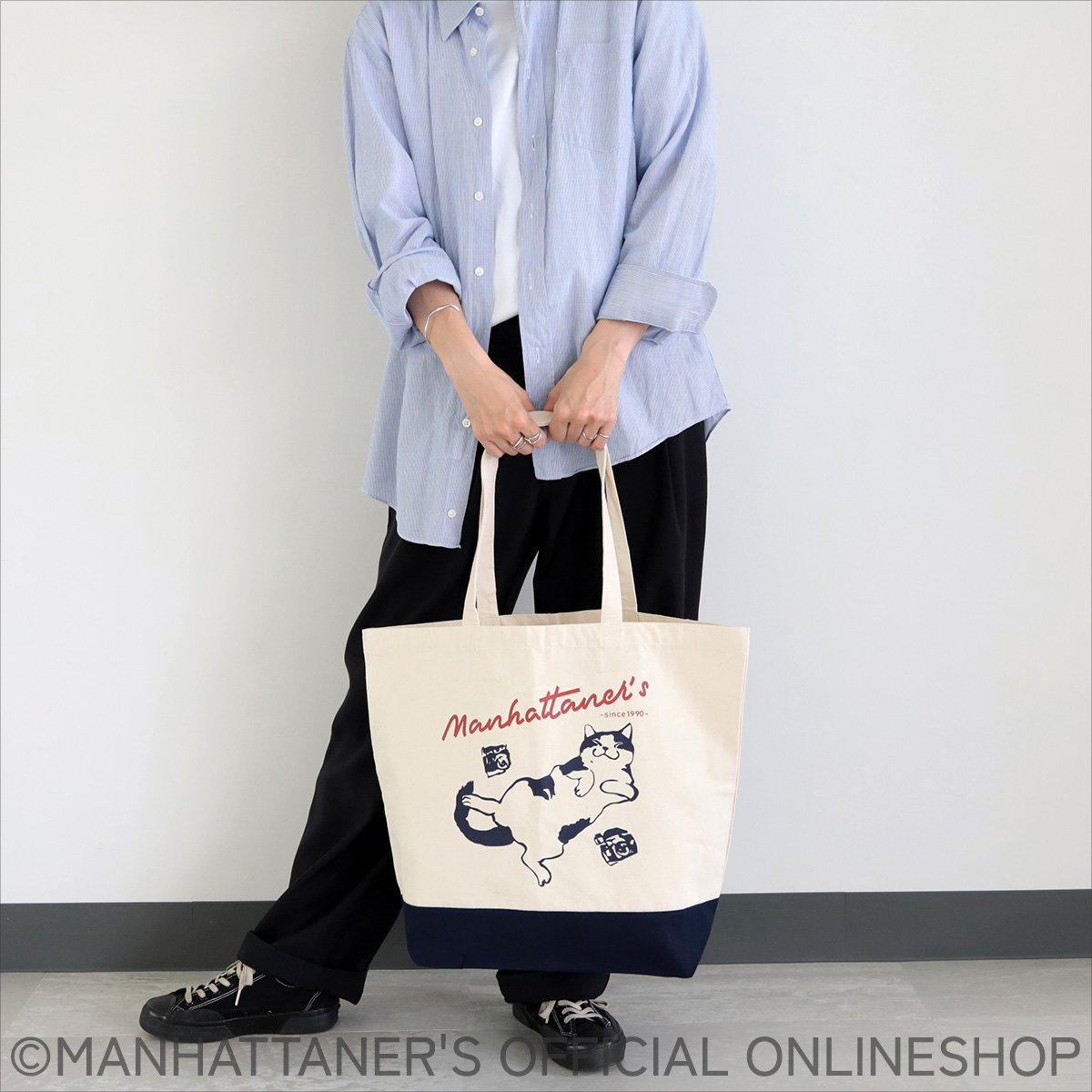 当店限定】キャンバストートバッグ 横長タイプ「フェデリコとカメラ