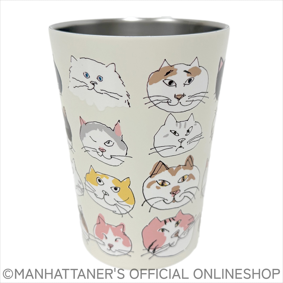 2WAYタンブラー（450ml）「ぎっしり猫顔」 | ホーム＆キッチン