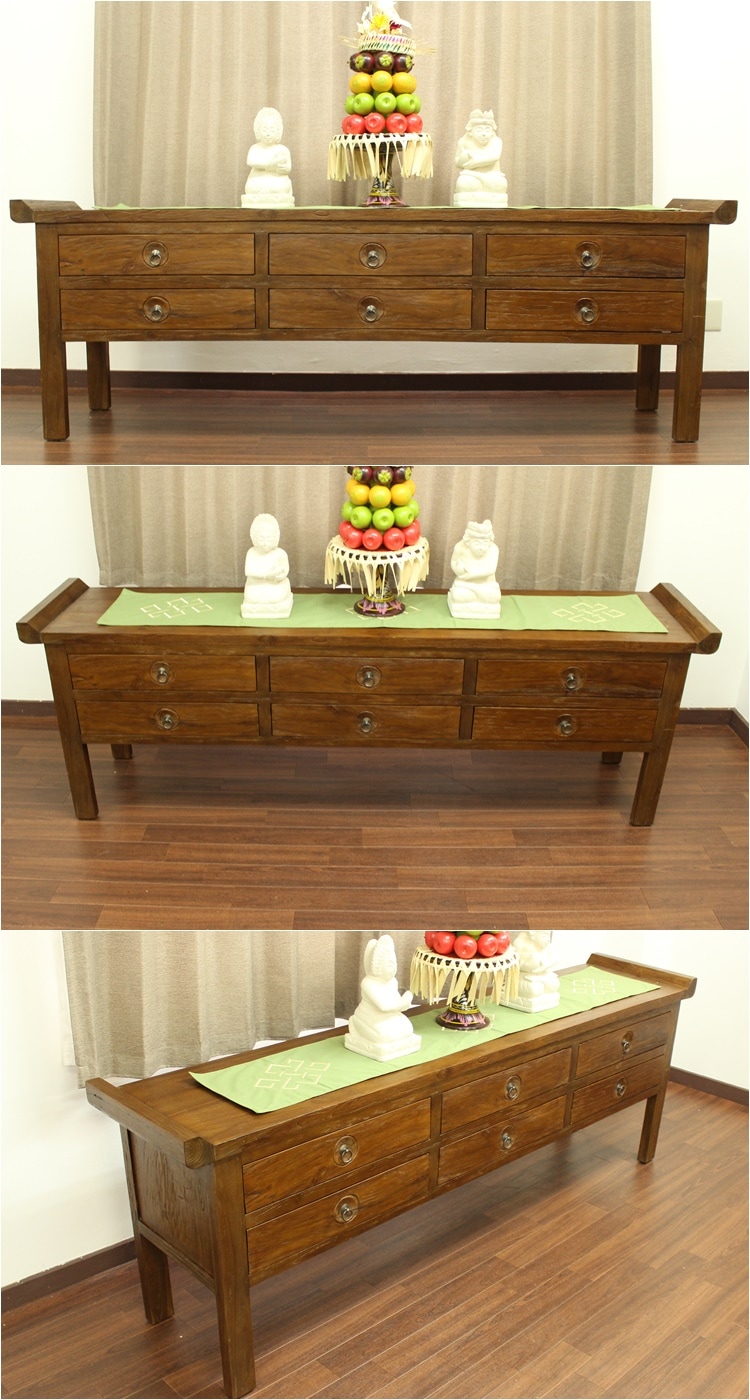 アジアン チーク家具 古材 古木 手作り家具 木製 コンソールテーブル 