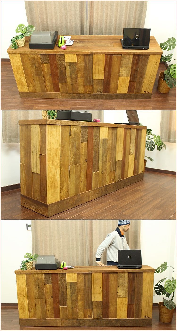 アジアン家具 古材 古木 チーク家具 木製 レジ台 レセプション
