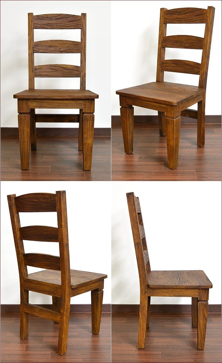 インドネシア 古材チーク 飾り椅子 - 椅子/チェア