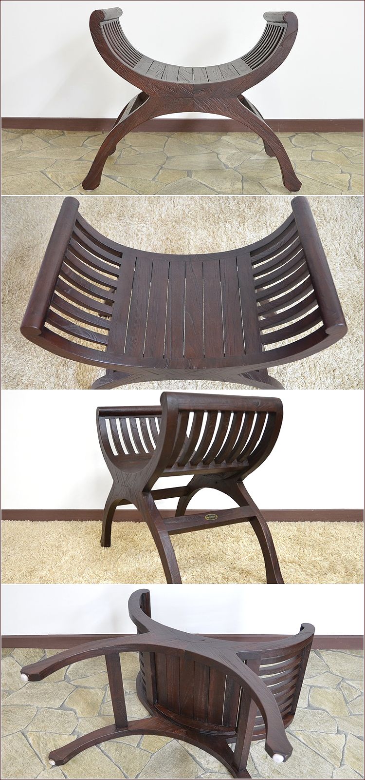 アジアン家具 バリ家具 チーク 無垢 木製 椅子 腰掛 カルティニ チェア
