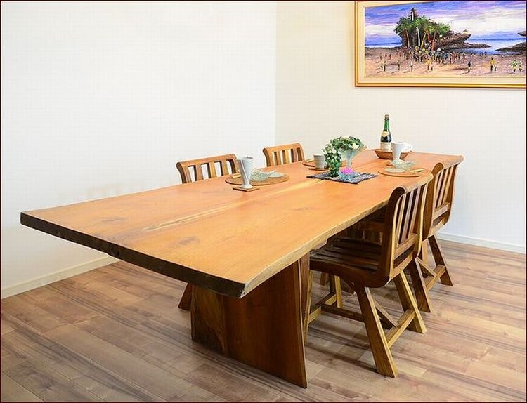 チーク家具 木製 ダイニングテーブル 食卓 展示台 什器 ディスプレイ 