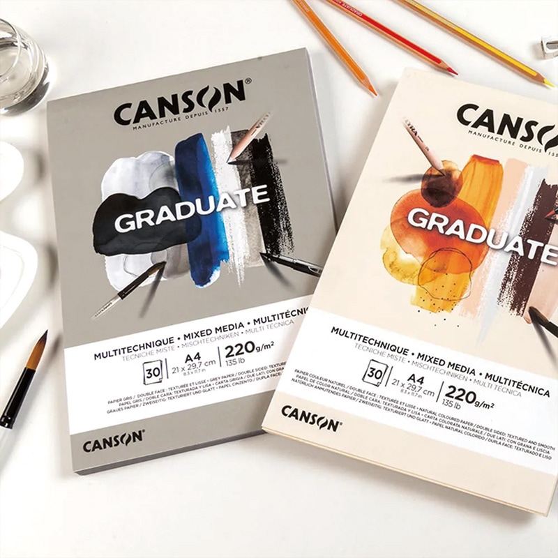 CANSON】キャンソン グラジュエイト スケッチブック ミックスメディア