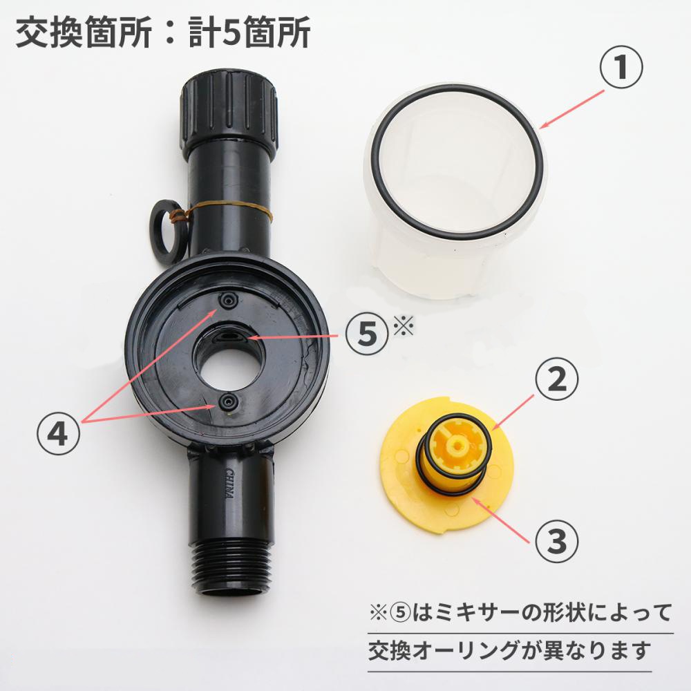 フラッシングミキサー用補修オーリングセット | メンテナンス