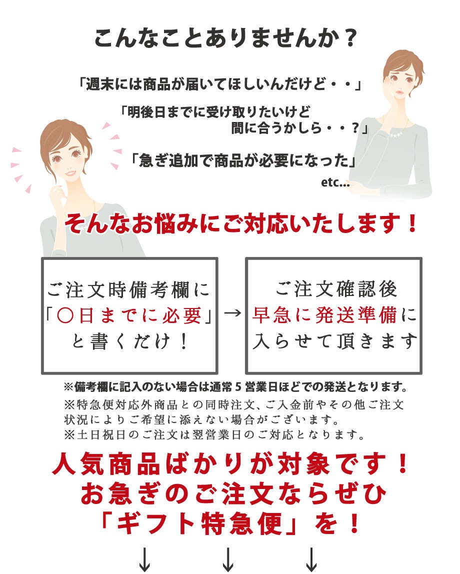お急ぎギフトに特急便 あす楽やあすつくのようにご使用日に間に合わせたい方必見