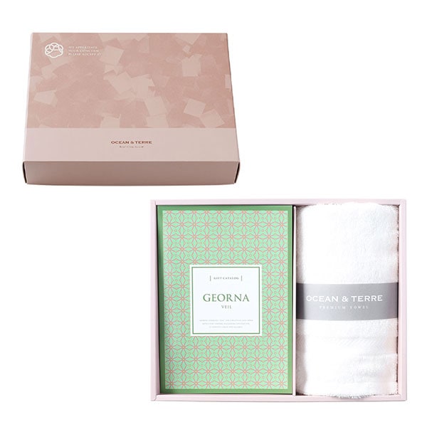 直送】【仏事専用】カタログギフトとフェイスタオル(ホワイト)セット