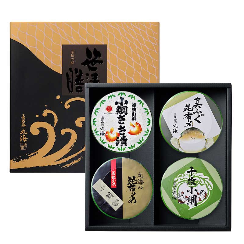 笹漬膳4ヶ入(小鯛ささ漬・小鯛昆布〆・真ふぐ昆布〆・千枚小鯛)
