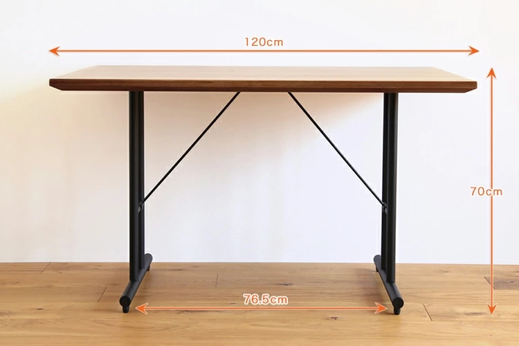 クール2 ダイニングテーブル 幅120 ウォールナット材 アイアン 脚 テーブル 鉄脚 ブラック-上質な家具・インテリアの通販 大阪マルキン家具