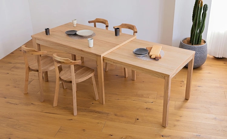 アキ 伸長式ダイニング5点セット 4人掛け 伸縮式 テーブルセット 木製 