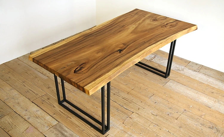一枚板 ダイニングテーブル 無垢 幅160 高さ72cm モンキーポッド 1枚板