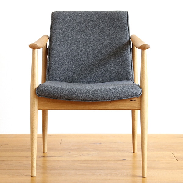 アームチェア/椅子 ダイニングチェア 肘付き オーク無垢材 【日進木工