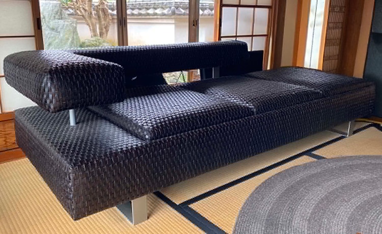 USED/中古家具】3人掛けソファー 片肘 ベンチソファ 大型 牛皮革 高級