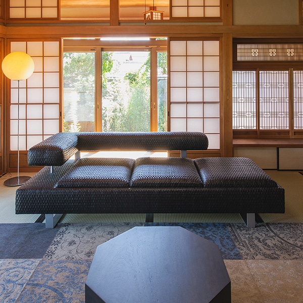 USED/中古家具】3人掛けソファー 片肘 ベンチソファ 大型 牛皮革 高級