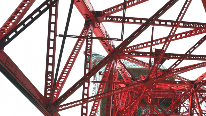東京タワーもトラス構造で支えている