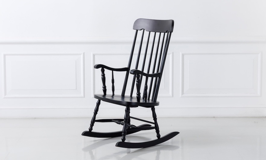 マルニファニシング marunifurnishing マルニ木工 maruni　ロッキングチェアのクッションを取り外した様子