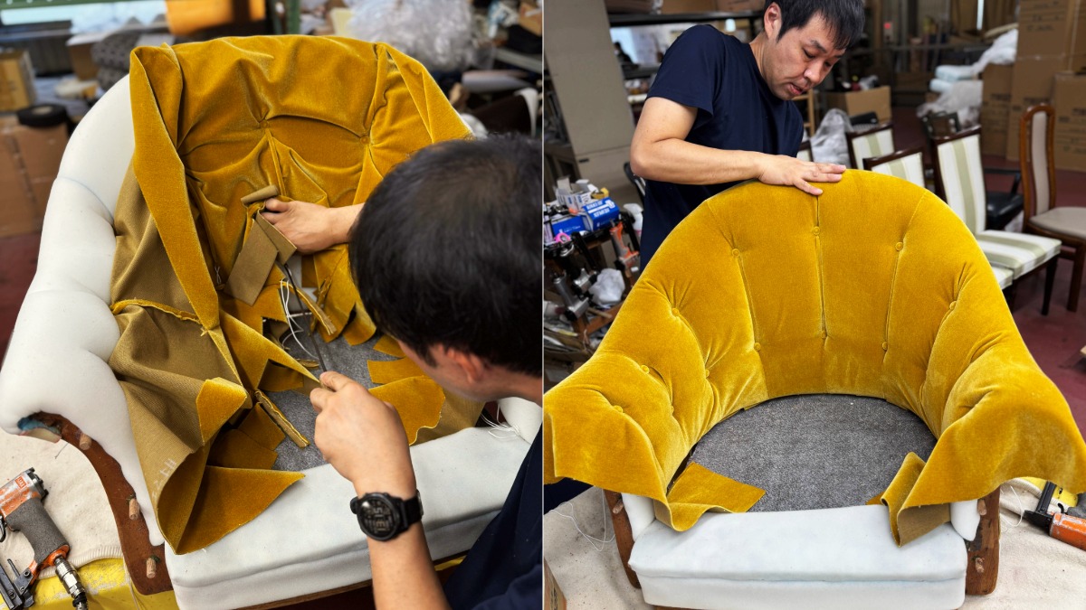 マルニファニシング marunifurnishing マルニ木工 maruni　「リーベ」ラウンジチェアのリノベーション工程