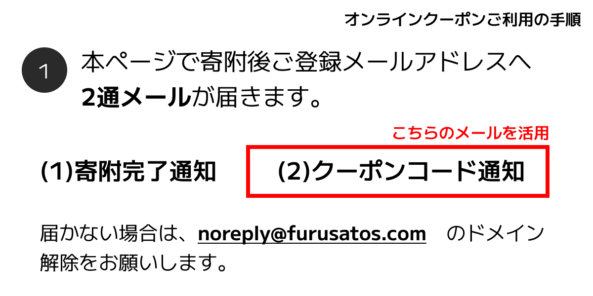 オンラインクーポンの手順1