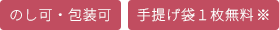 のし可・包装可、手提げ袋１枚無料