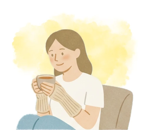 冷えを感じる女性のイラスト