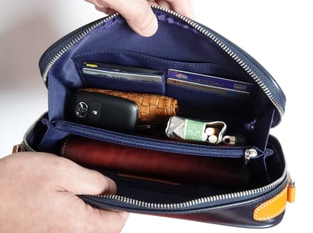 高級イタリアンレザーの財布。ミニショルダーバッグとしても便利。本革ウオレットショルダーバッグ。本革ビジネスバッグならキーファーノイ公式通販
