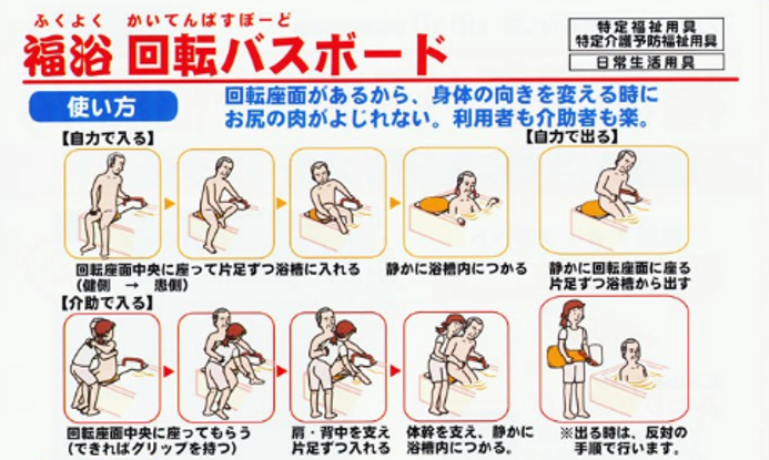 回転式バスボード 座面すわって回転し浴槽移動らくらく。安心使いやすいバスボード 回転バスボード BBK-001 | 快適空間スクリオ｜介護・福祉用品の専門