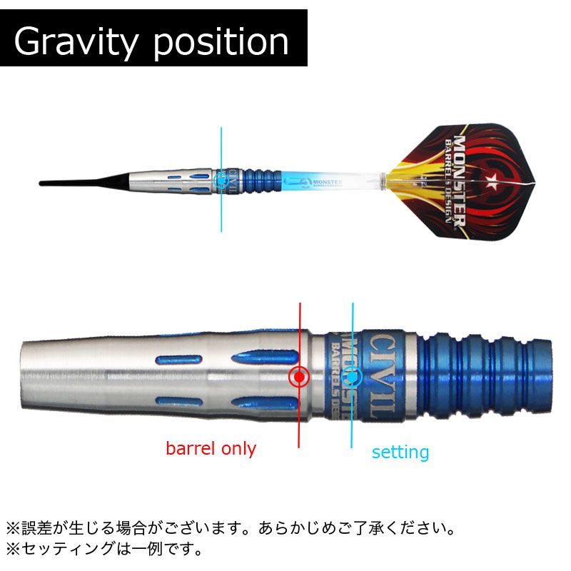 Monster】CIVIL 18g 2BA セッティング18g モンスター ソフトダーツ 