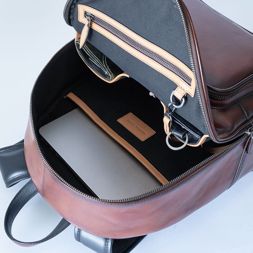 レザービジネスリュック 本革 バックパック ブラウン GUILDFORD BROWN